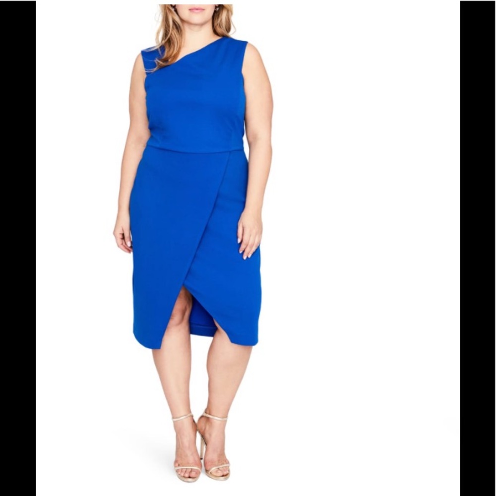 NWT,Rachel Rachel Roy,Willow Asymmetrical  Dress silk blue